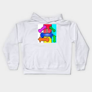 Inspiring a train of colorfully shaped small planes Kids Hoodie